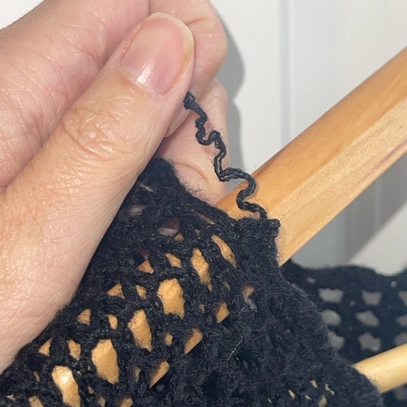 NEW Calypso St Baths by Christiane Celle Black 100% Merino Wool Crochet Sheer Sm - Picture 11 of 12